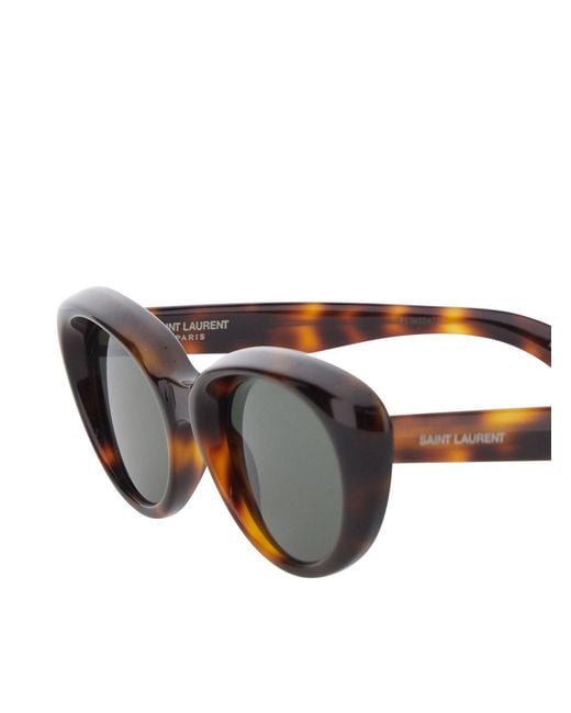 Saint Laurent Brown 'Ysl Sl 859' Cat-Eye Sunglasses With Cushion Aceta