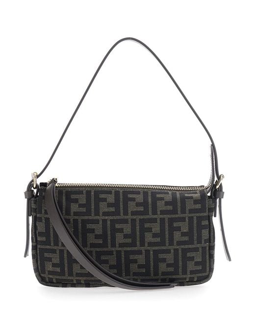 Fendi Black Zup Top Small Ff Jacquard