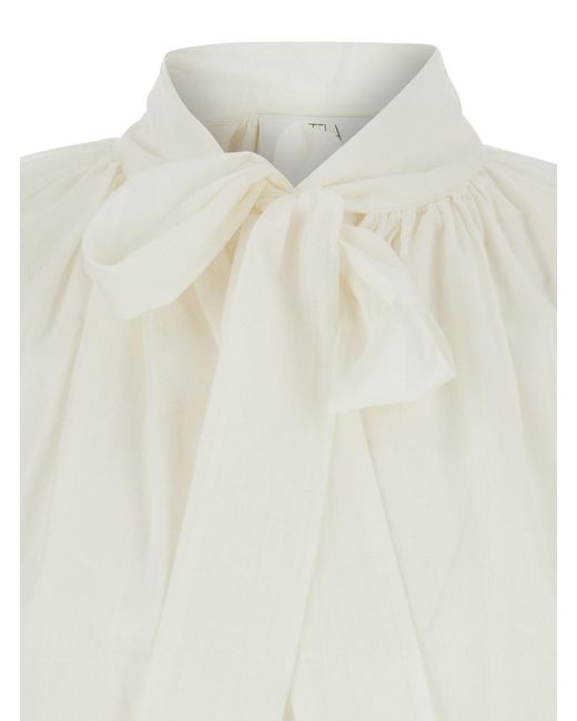 Tela White Pascal Classic Collar Cotton Shirt For