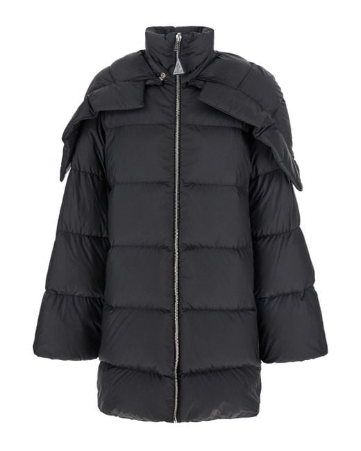 Piumino 'Cyclopic' Con Cappuccio Removibile E Pat di Rick Owens in Black