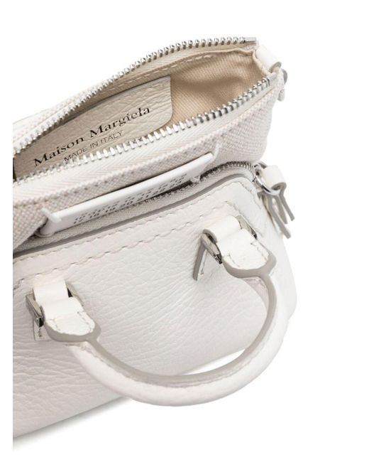 Maison Margiela White Leather Bag With Logo