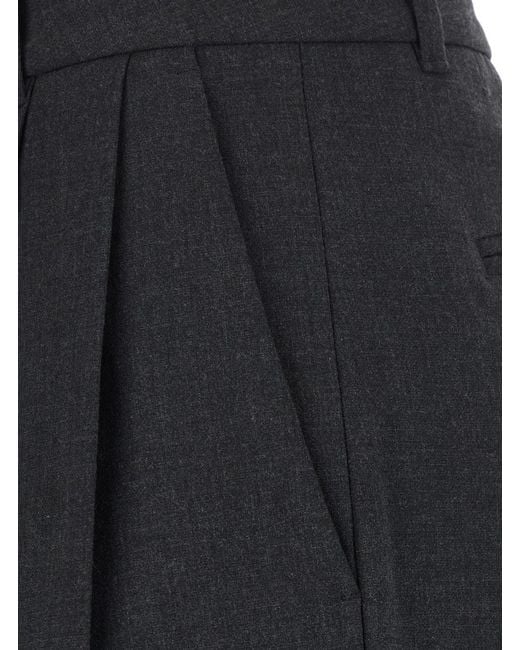 DUNST Blue Double Pleated Wide Slacks With Pockets And Hems