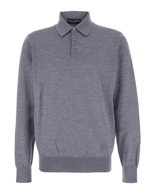 Dolce & Gabbana Gray Polo Knitted for men