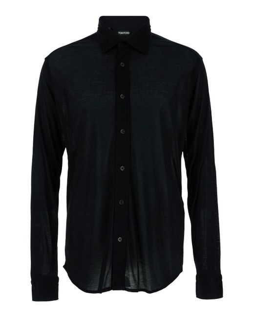Tom Ford Black Satin Shirt for men