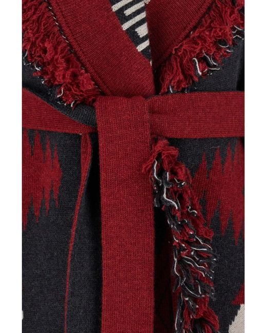 Cardigan Con Scollo A Scialle E Cintura di Alanui in Red