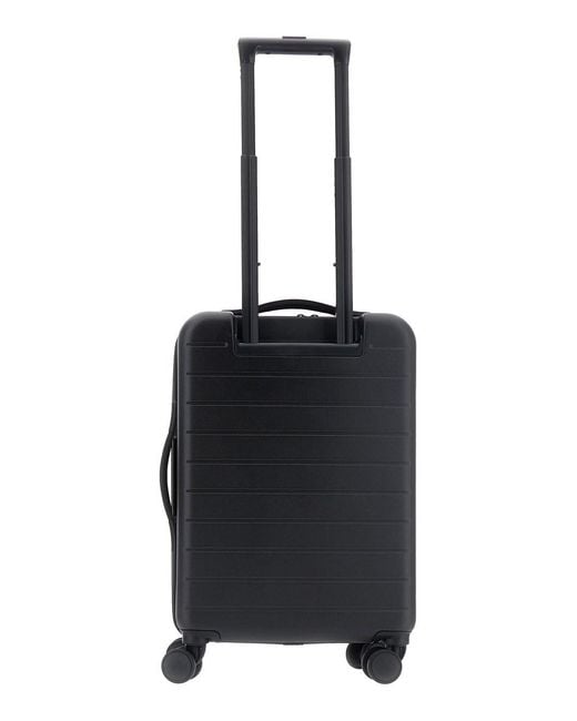 Emporio Armani Black Trolley Suitcase With Logo Patch On The Front In for men