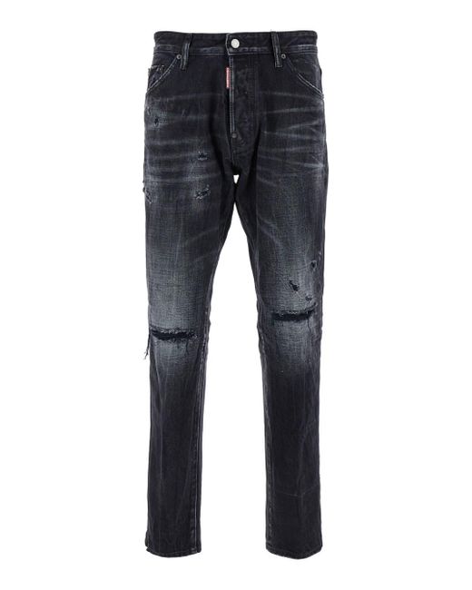 DSquared² Blue 'Cool Guy' Five-Pocket Jeans With Rips for men