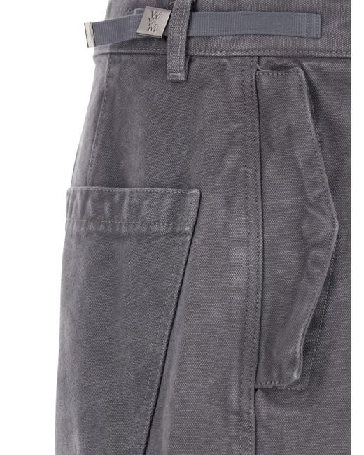 Wooyoungmi Gray Cotton Pants With Belt Loops for men