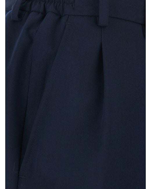 Le Plain Blue Pants With Front Pleats And Belt Loops for men
