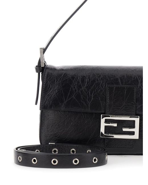 Fendi Black Baguette 26424 Vitello Jamie Look6