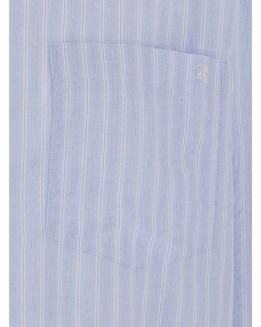 DUNST Blue Classic Striped Bd Overshirt