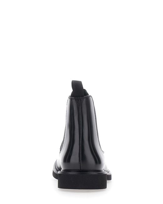 Doucal's Black 'Chelsea' Boots With Elasticated Side Details And Low H for men