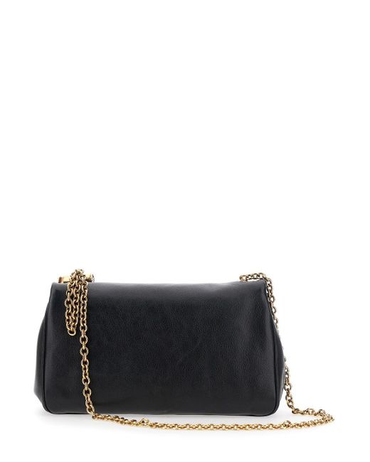 Chloé Black 'Heritage' Crossbody Bag With Chain-Link Shoulder Strap An
