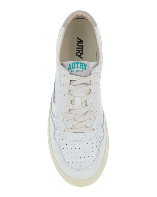 Autry White 'Medalist Low' And Sneakers With Contrasting Heel In for men