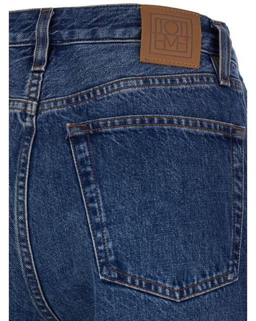 Jeans 'Classic Cut' Con Patch Logo di Totême  in Blue