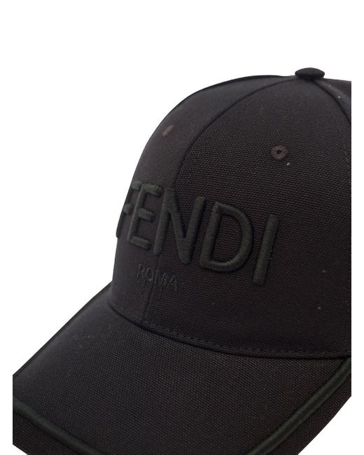 Fendi Black Baseball Cap Logo for men