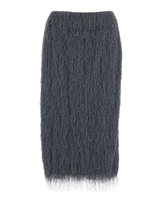Dries Van Noten Gray 'Sokna Tris' Skirt With Brushed Effect