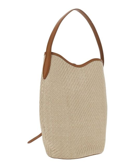 Liffner Natural 'Belted Bucket Bag Raffia Large' Shoulder Bag With Raffi