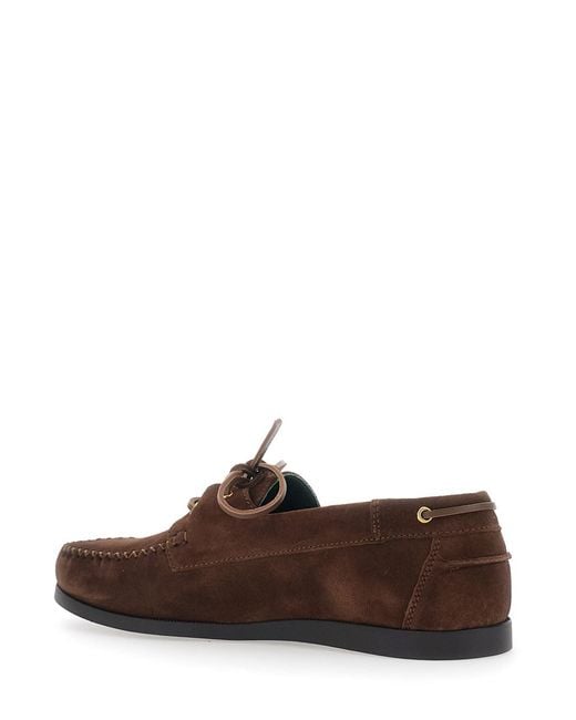 VINNY'S Brown Loafers With Rounded Toe for men