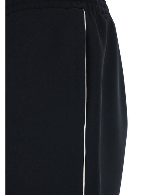 Valentino Black Bermuda Shorts With Elastic Waist And Vlogo Plaque On for men