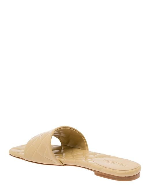 Bottega Veneta Natural 'Slide Amy' Sandals With Intreccio Motif