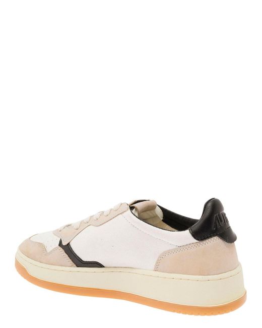 Autry Natural 'Medalist Canvas' Low Top Sneakers With Suede Insert for men