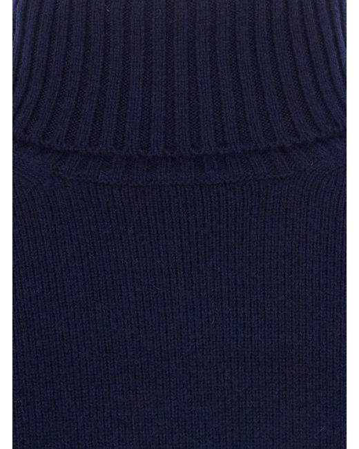 Kangra Blue Turtleneck Ml F.7Gg With Long Sleeves And Wool And Cashmere Fab for men