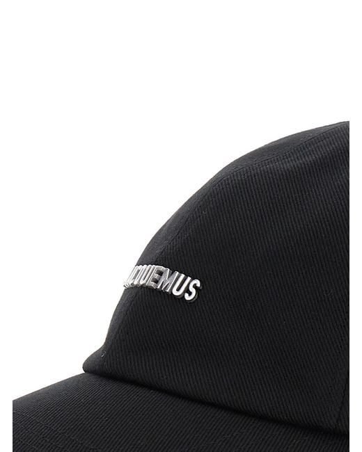 Jacquemus Black 'La Casquette Gadjo' Baseball Cap With Logo Lettering On The Front