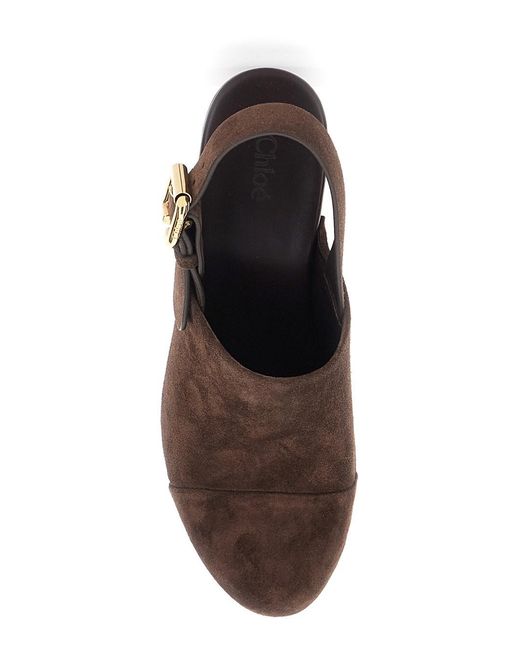 Chloé Brown Clogs Jeanette Suede Wedge