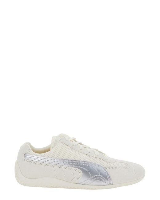PUMA White Low Top Sneakers With Logo Patch