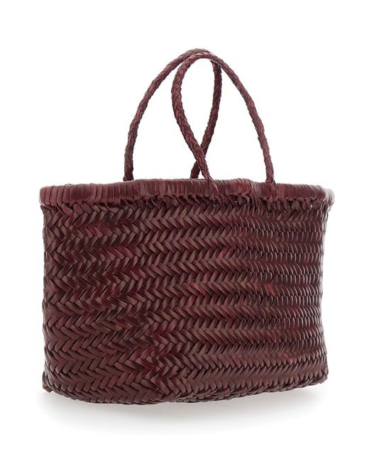 Dragon Diffusion Purple 'Triple Jump' Handbag With Two Top Handles A