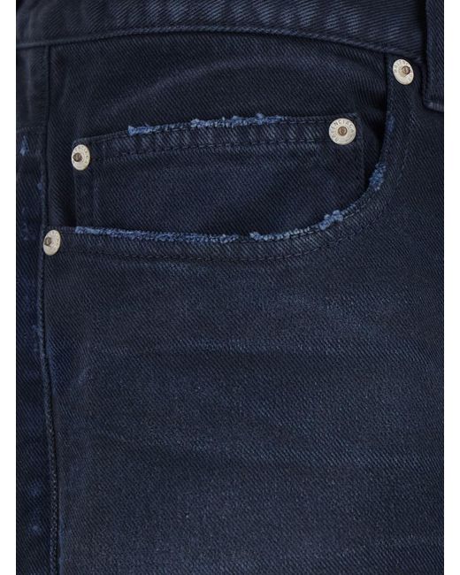 Balenciaga Blue Jeans With Faded Effect And Logo Patch On The Back for men