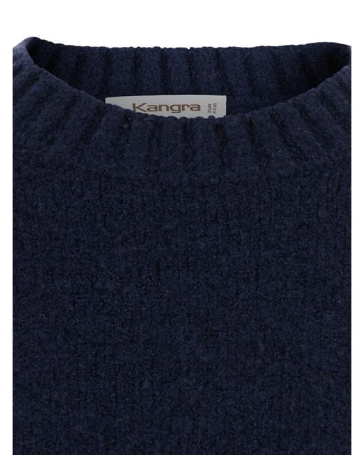 Kangra Blue Crew Neck Ml F.5Gg With Long Sleeves And Wool Blend Fabric for men