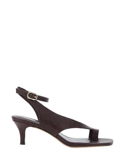 Twinset Brown Sandals With Adjustable Ankle Strap And Medium Heel