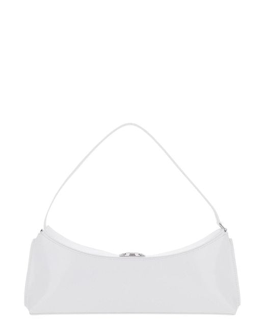 Jacquemus White 'Le Calisso' Shoulder Bag With Engraved Snap Button