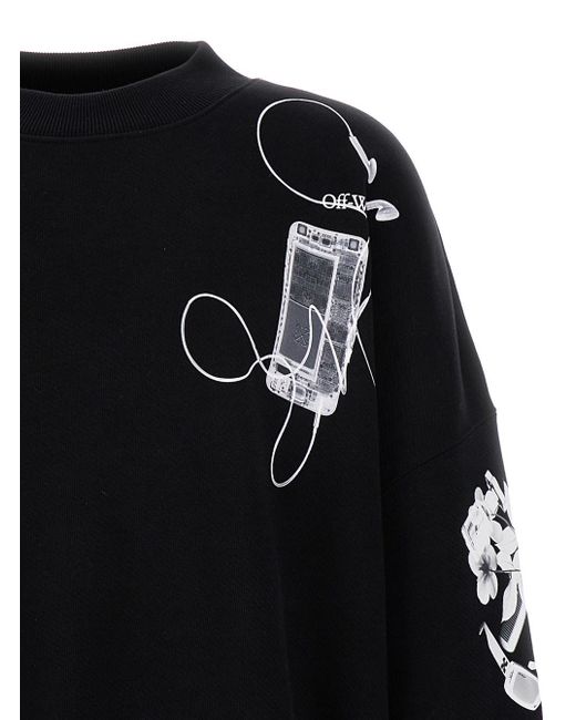 Off-White c/o Virgil Abloh Black Off- Sweatshirt With Scan Arrow Detail for men