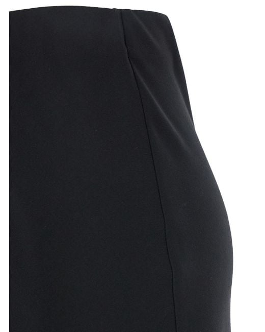 Le Plain Black Midi Skirt With Concealed Side Zip Closure