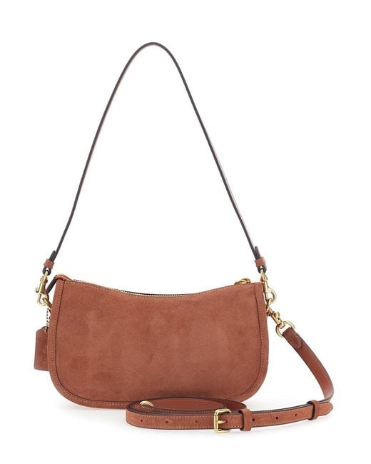 COACH Brown Crossbody Bag Suede