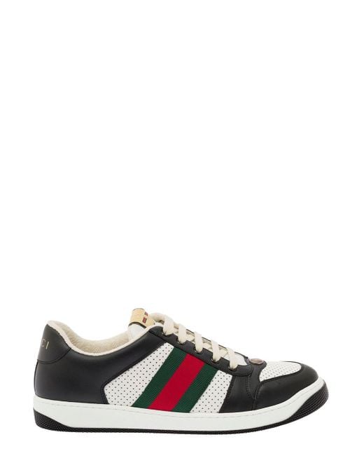 Gucci Black Screener Leather Sneaker for men