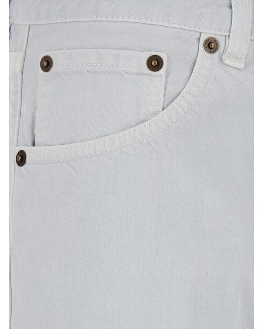 Haikure Gray Jeans With Belt Loops And Logo Patch On The Back