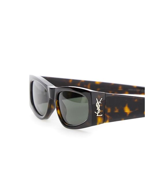 Saint Laurent Black 'Ysl Sl M140' Sunglasses With Cassandre