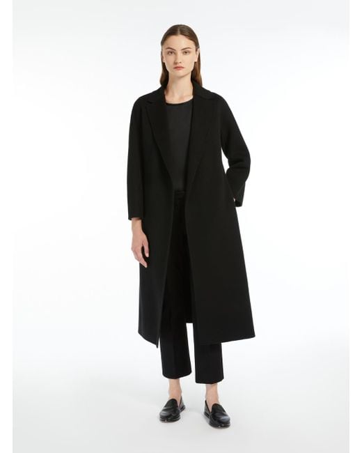 Max Mara Black 'S Maxmara 'Esturia' Coat With Notched Revers And Kimono Sleeves
