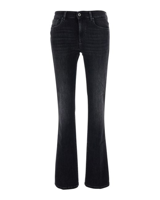 AG Jeans Blue 'Sophie' High-Waisted Jeans With Flared Leg And Logo Pat