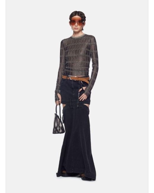 The Attico Black Denim Skirt