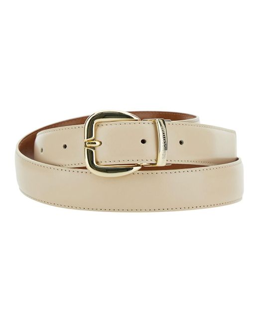 Semicouture Natural 'Gea' Light Belt With Engraved Logo