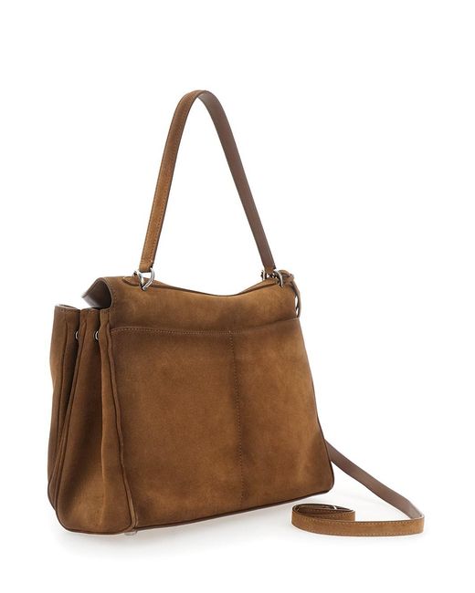 Balenciaga Brown 'Rodeo Medium' Shoulder Bag With Removable Shoulder Strap