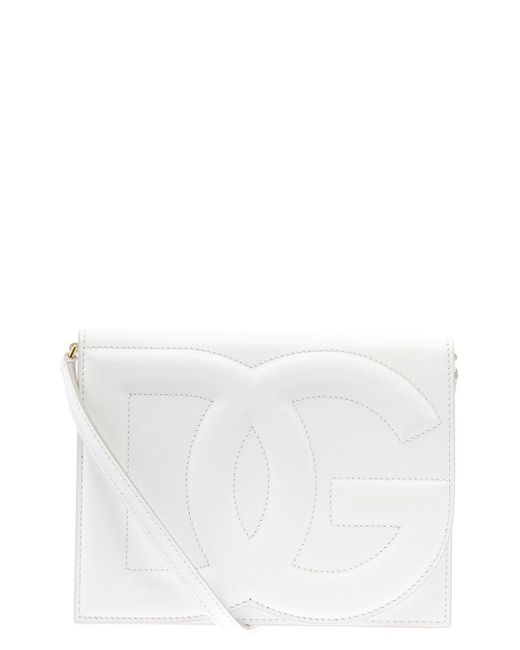 Dolce & Gabbana White Embossed Crossbody Bag Woman Dolce&gabbana