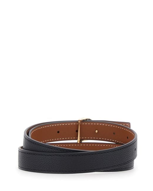 Tory Burch Black Reversible 'Miller' Belt