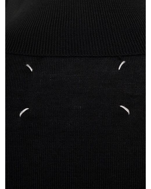Gauge 18/fine socks merinos high neck pull di Maison Margiela in Black
