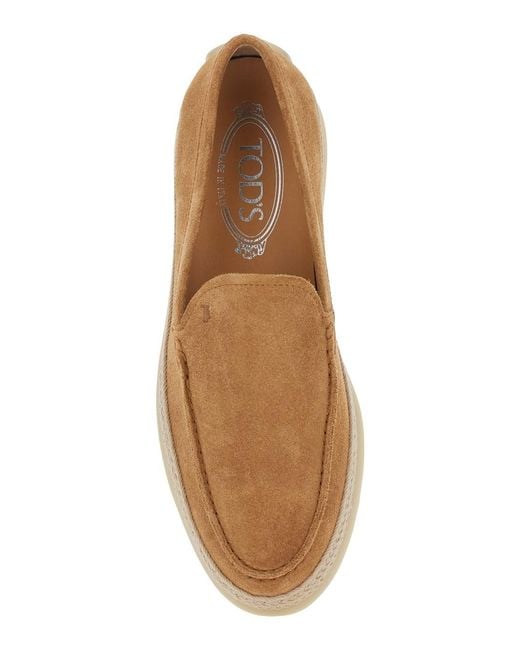 Tod's Brown Loafers With Embossed Logo